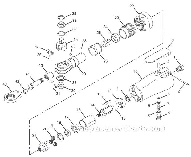 Page A Diagram and Parts List for CP7823 8941078232 Chicago Pneumatic Ratchet